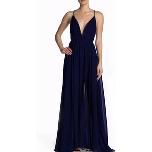 Meghan LA Navy Blue Enchanted Garden Maxi Dress NWT Size Small